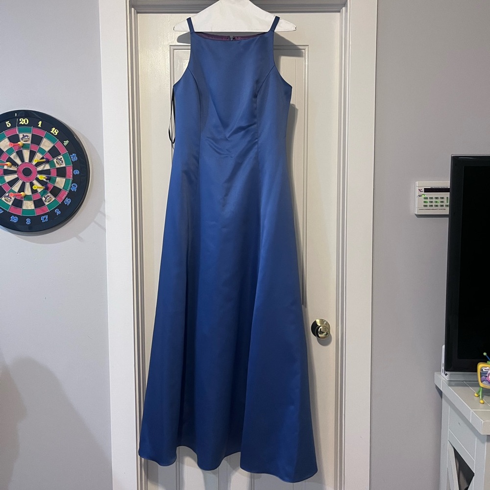 Michaelangelo Satin Blue Dress Size 12